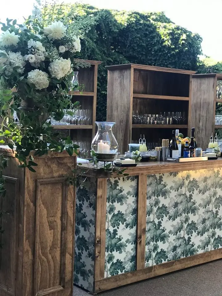 FABRIC BAR w/WOOD ACCENT DETAIL
