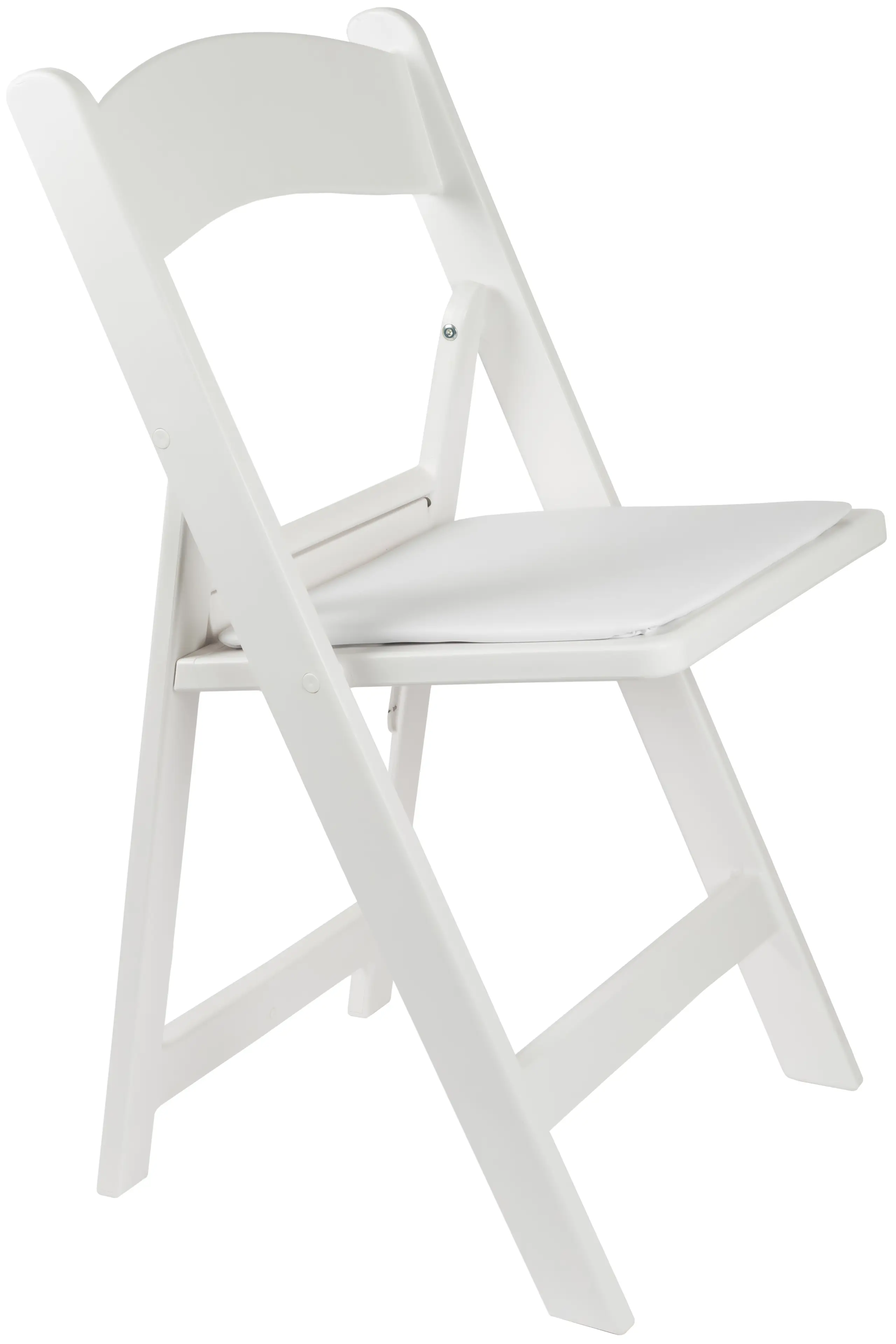 WHITE RESIN W/ PADDED SEAT - FOLDING CHAIR